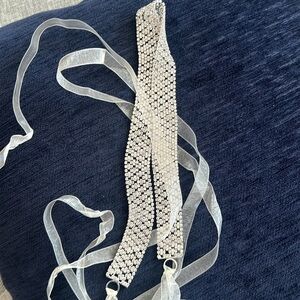 David’s Bridal Wedding Dress Crystal Rhinestone Bling Ribbon Sash Belt